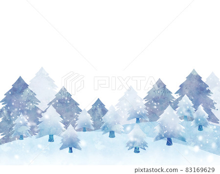 Winter frame snow and trees - Stock Illustration [83169629] - PIXTA