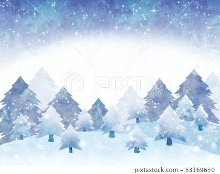 冬天框架雪和樹(滿天星斗的天空) 冬天框架雪和樹(滿天星斗的天空) 83169630
