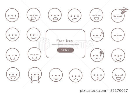 Simple emoticon icon set Simple emoticon icon set 83170037