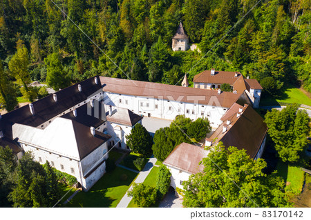Top view on the roofs of Bistra castle. Vrhnika. Top view on the roofs of Bistra castle. Vrhnika. 83170142