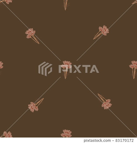 Seamless pattern chamomile on brown background. Beautiful ornament summer flowers. Seamless pattern chamomile on brown background. Beautiful ornament summer flowers. 83170172