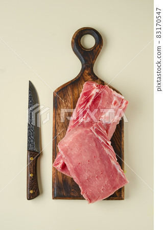 Top view of raw pork tenderloin Top view of raw pork tenderloin 83170547