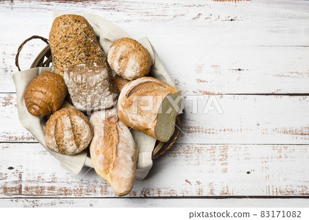 Fresh bread on table 83171082