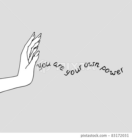 Vintage Gold and Black Mystic Hand with lettering you are your own power 83172031