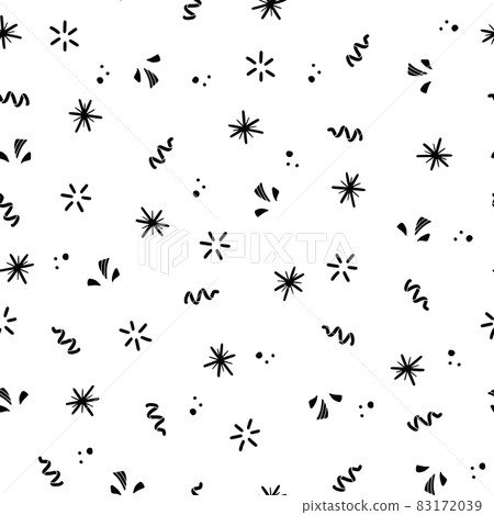 Christmas confetti, snowflake, serpentine seamless pattern 83172039