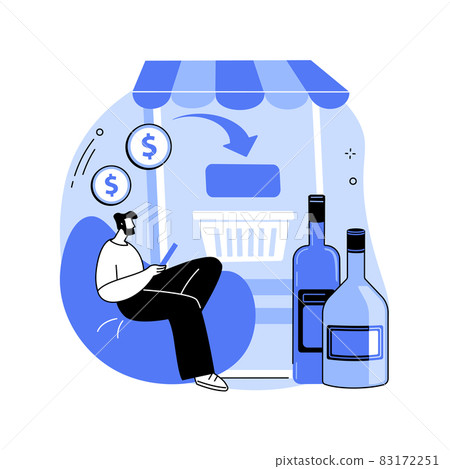 Alcohol E-commerce abstract concept vector illustration. Alcohol E-commerce abstract concept vector illustration. 83172251
