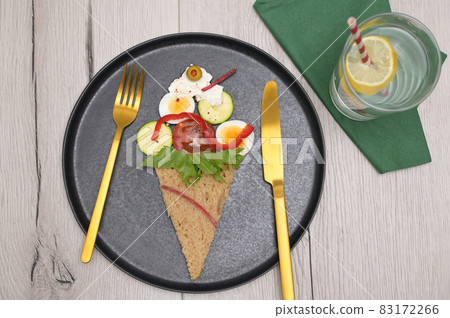 Healthy Breakfast Food Ice Cream Waffle 83172266