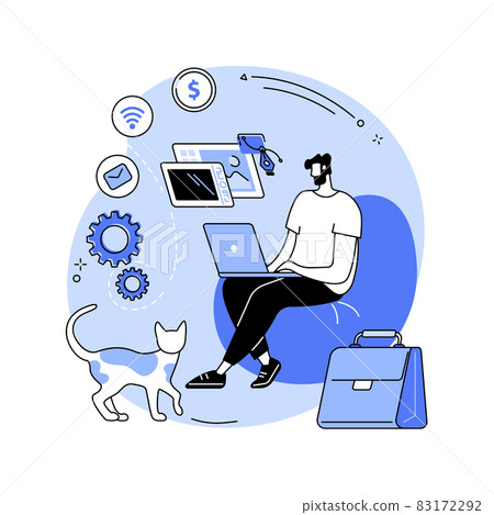 Freelance work abstract concept vector illustration. 83172292