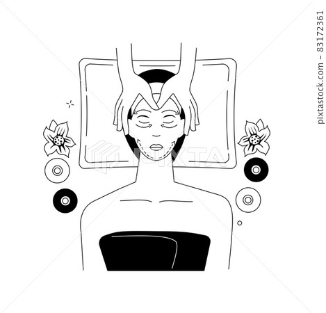 Facial massage abstract concept vector illustration. 83172361