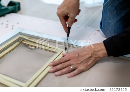 Screen door replacement, dog doorway DIY 83172525