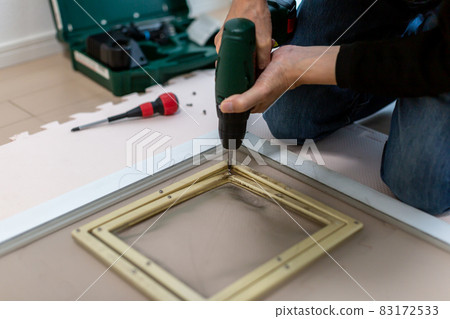 Screen door replacement, dog doorway DIY 83172533