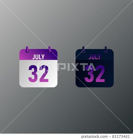 July daily calendar icon in flat design style.  83173481