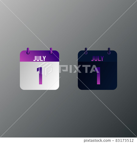 July daily calendar icon in flat design style. July daily calendar icon in flat design style. 83173512