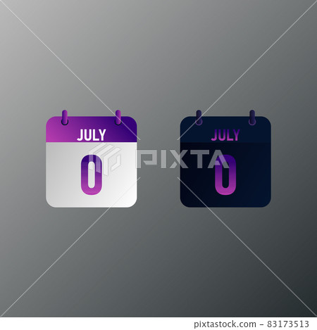 July daily calendar icon in flat design style.  83173513