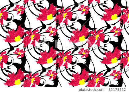 Seamless abstract pattern. Black, red and white colors Seamless abstract pattern. Black, red and white colors 83173532