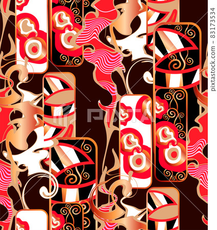 Abstract seamless pattern. Red and brown. Abstract seamless pattern. Red and brown. 83173534