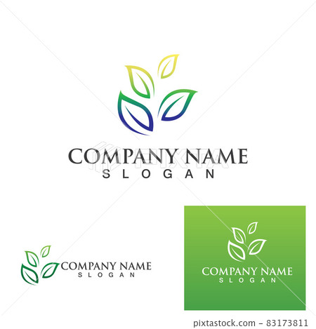 Leaf tree green logo and symbol vector eps10 83173811