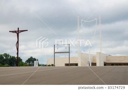 Portugal, Fatima Church, Holy Trinity Basilica Fatima, crucifix cross modern art 83174729