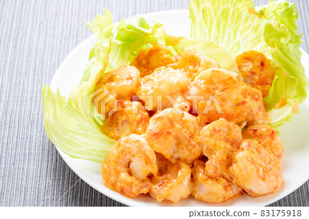 Stir-fried shrimp with mayonnaise (shrimp mayonnaise). Stir-fried shrimp with mayonnaise (shrimp mayonnaise). 83175918