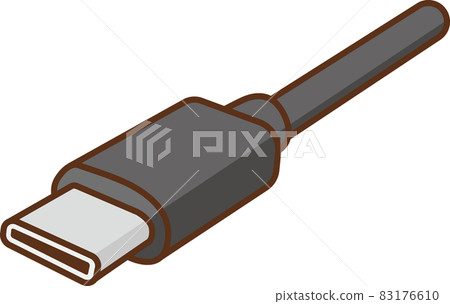 USB type C cable seen from an angle 83176610