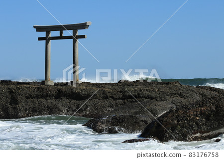 Torii of Kamiso of Oarai Iso Majin Shrine Torii of Kamiso of Oarai Iso Majin Shrine 83176758