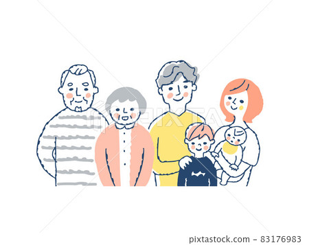 A smiling three-generation family A smiling three-generation family 83176983