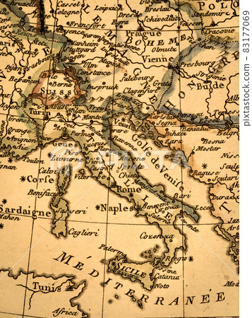 古董世界地圖意大利 83177069