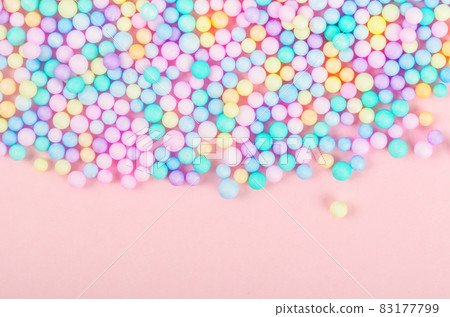 Foam beads of various colors brightly colored 83177799