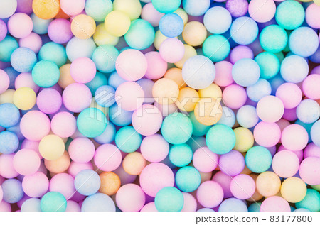 Foam beads of various colors brightly colored. Foam beads of various colors brightly colored. 83177800