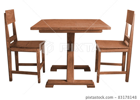 Wooden dining table and chairs isolated on white background Wooden dining table and chairs isolated on white background 83178148