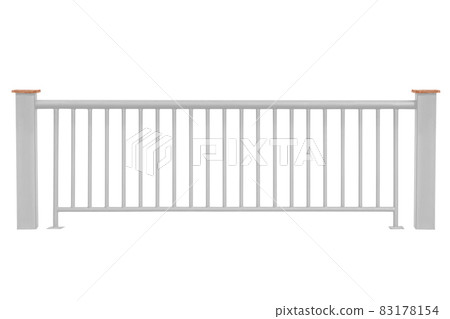 Steel railing isolated on a white background Steel railing isolated on a white background 83178154
