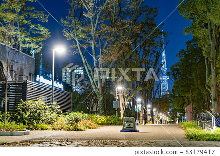 Nagoya Sakae Hisaya Odori Park Layered Hisaya Odori Park Chubu Electric Power MIRAI TOWER Night view Nagoya Sakae Hisaya Odori Park Layered Hisaya Odori Park Chubu Electric Power MIRAI TOWER Night view 83179417