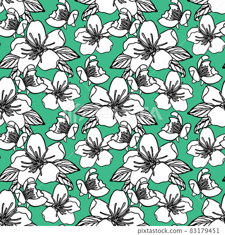 Seamless pattern with hand drawn apple or... - Stock Illustration ...