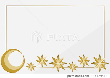 Luxury moon and star background horizontal position white & gold 83179518