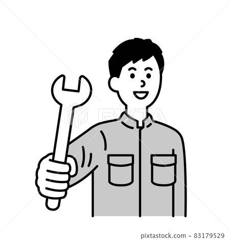 Illustration of a mechanic Upper body Illustration of a mechanic Upper body 83179529
