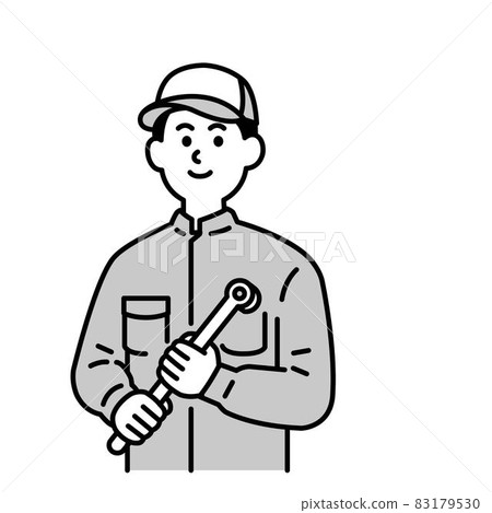 Illustration of a mechanic Upper body Illustration of a mechanic Upper body 83179530
