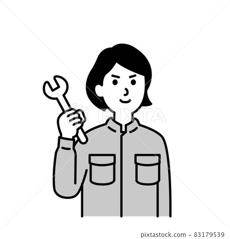 Illustration of a mechanic Upper body Illustration of a mechanic Upper body 83179539