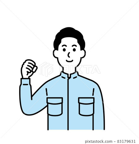 機械師上身藍色的插圖 機械師上身藍色的插圖 83179631