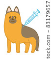 German shepherd hitting an injection 83179657