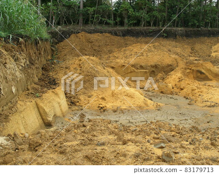 Strata exposed at the Kanuma soil mining site 83179713