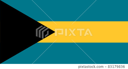 National flag of Commonwealth of The Bahamas original size and colors vector illustration, flag Bahama Islands, Bahamas flag 83179836