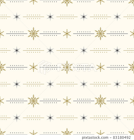 Seamless pattern with gold and black snowflakes... - Stock Illustration ...
