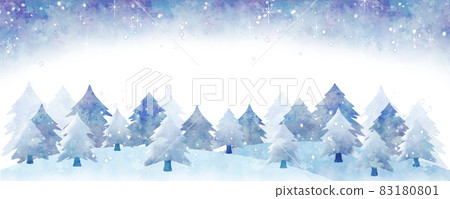 Winter frame Snow, trees and night sky (horizontal) Winter frame Snow, trees and night sky (horizontal) 83180801