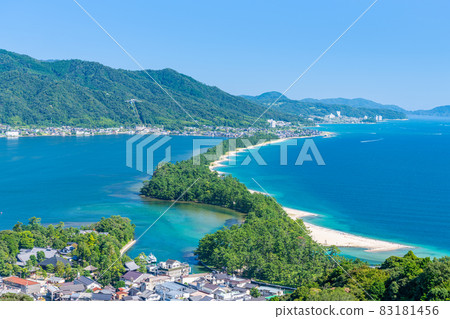 Amanohashidate, Miyazu City, Kyoto Prefecture, with a clear view from Amanohashidate Viewland 83181456
