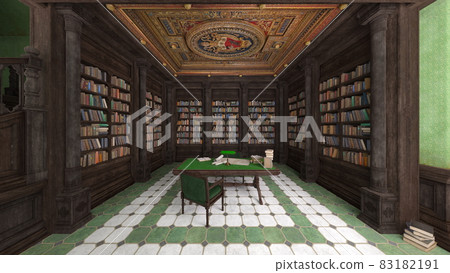 House with a large bookshelf 83182191