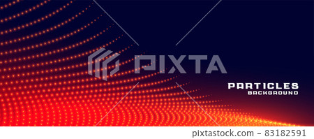 particles flow banner in red glowing lights color 83182591