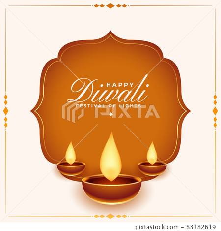 happy diwali traditional card with oil diya lamps happy diwali traditional card with oil diya lamps 83182619