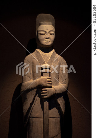 Ancient stone statue of a warrior in Luoyang Museum in Luoyang, China Ancient stone statue of a warrior in Luoyang Museum in Luoyang, China 83182684