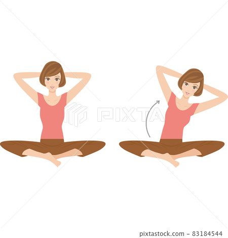 Yoga flank stretch relaxing - Stock Illustration [83184544] - PIXTA