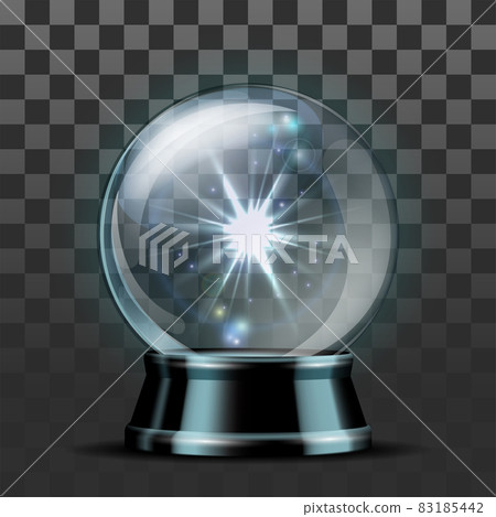 Shining crystal ball on a transparent background. Bright glowing crystal ball for fortune tellers. Shining crystal ball on a transparent background. Bright glowing crystal ball for fortune tellers. 83185442